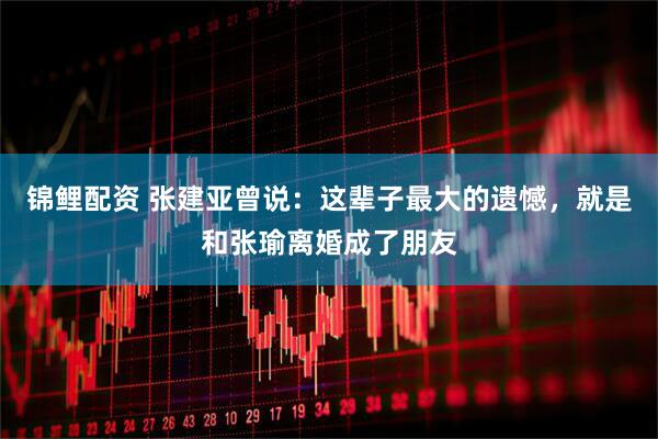 锦鲤配资 张建亚曾说：这辈子最大的遗憾，就是和张瑜离婚成了朋友