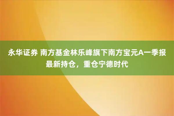 永华证券 南方基金林乐峰旗下南方宝元A一季报最新持仓，重仓宁德时代