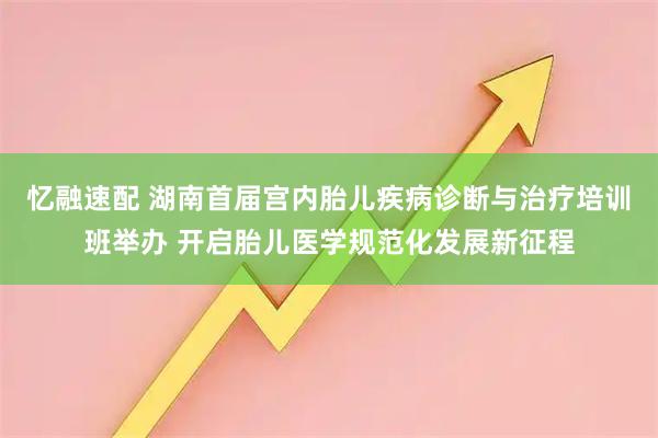 忆融速配 湖南首届宫内胎儿疾病诊断与治疗培训班举办 开启胎儿医学规范化发展新征程